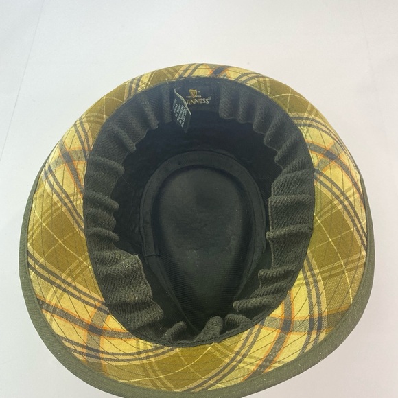 Guinness Beer Green Gold Plaid Logo Fedora Hat Trilby Walking 100% Cotton - Picture 9 of 17